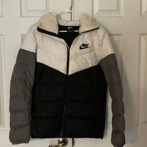 Nike Black and Gray Puffer Jacket